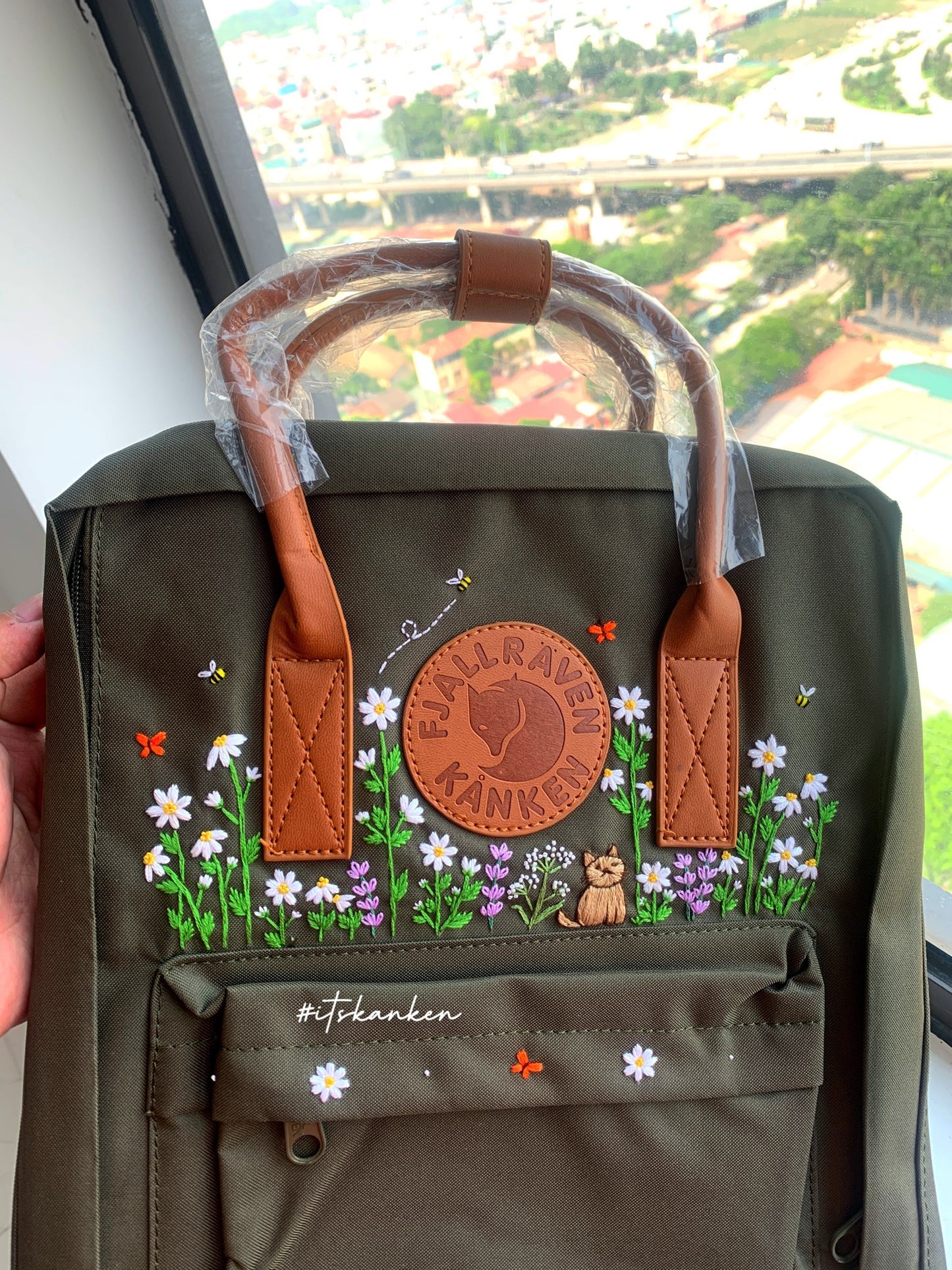 Personalized Pet Hand Embroidery, Kanken Bag Embroidered with Your Cats or Dogs, Animal Embroidery Request Available