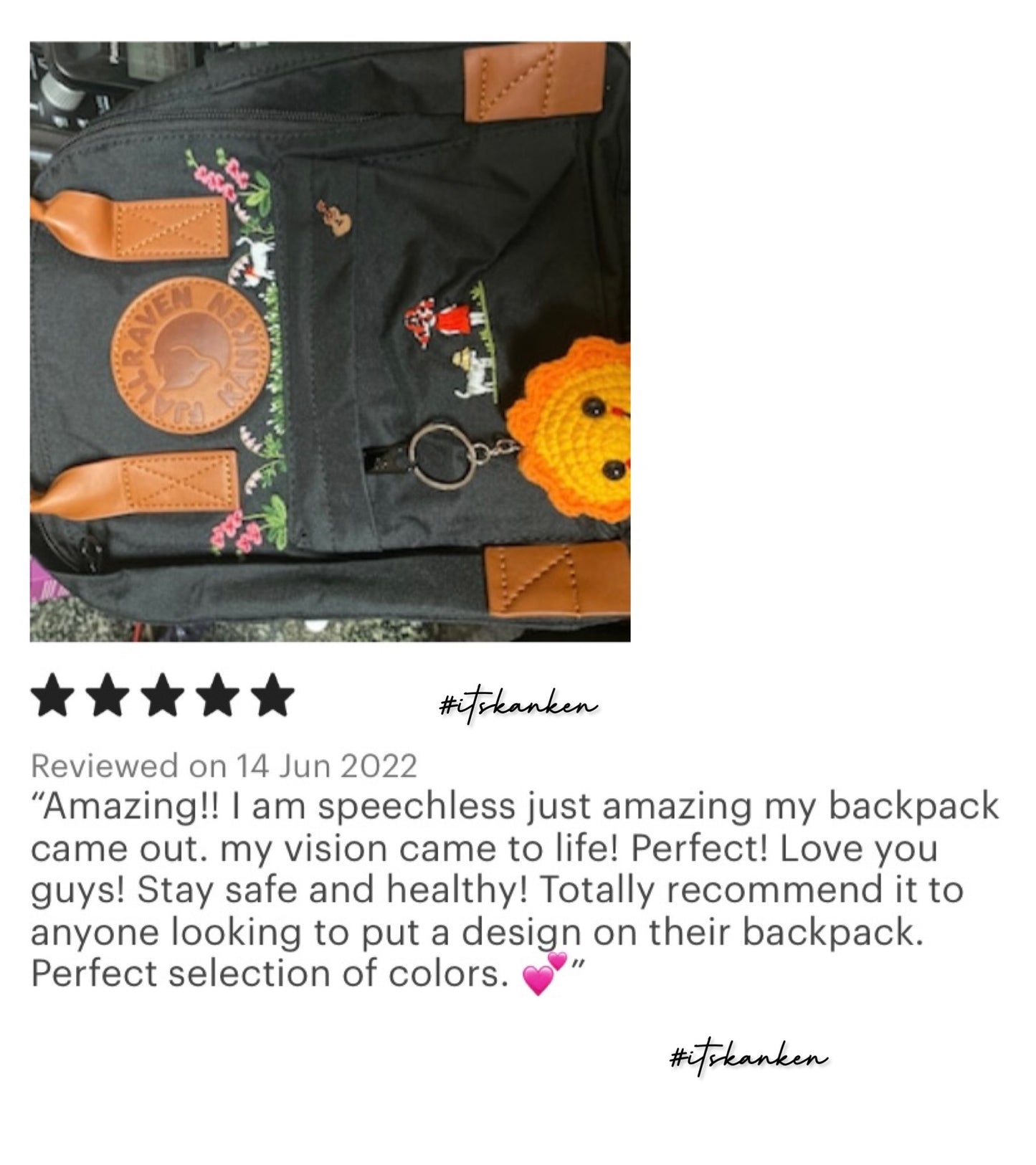 Personalized Van Gogh Starry Night Hand Embroidery, Hand Embroidered Fjallraven Kanken Backpacks, Van Gogh Starry Night Inspired Sewing Pattern