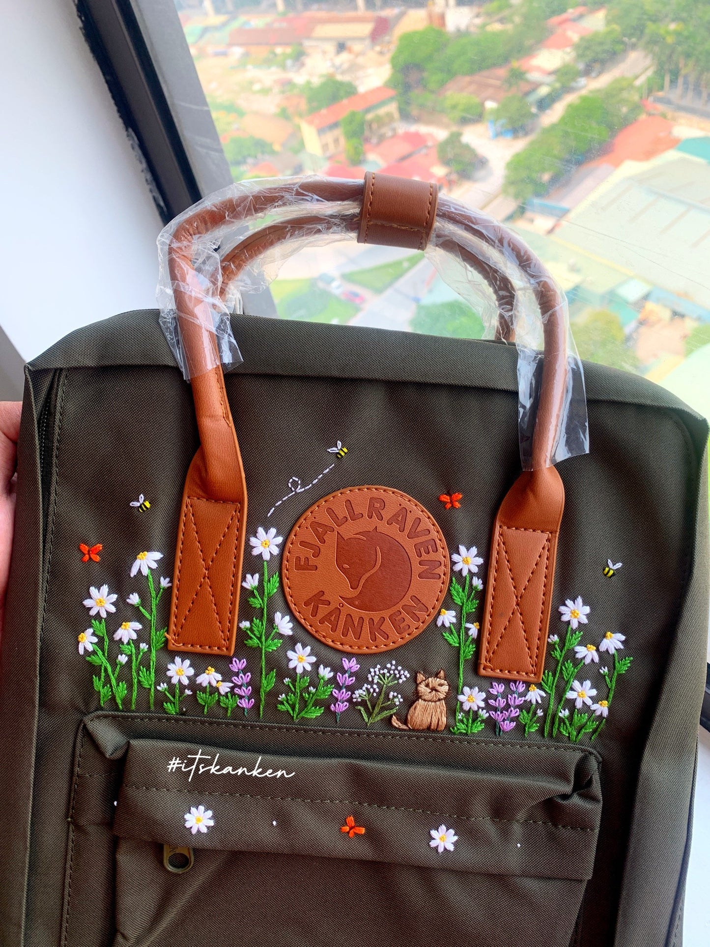 Personalized Pet Hand Embroidery, Kanken Bag Embroidered with Your Cats or Dogs, Animal Embroidery Request Available