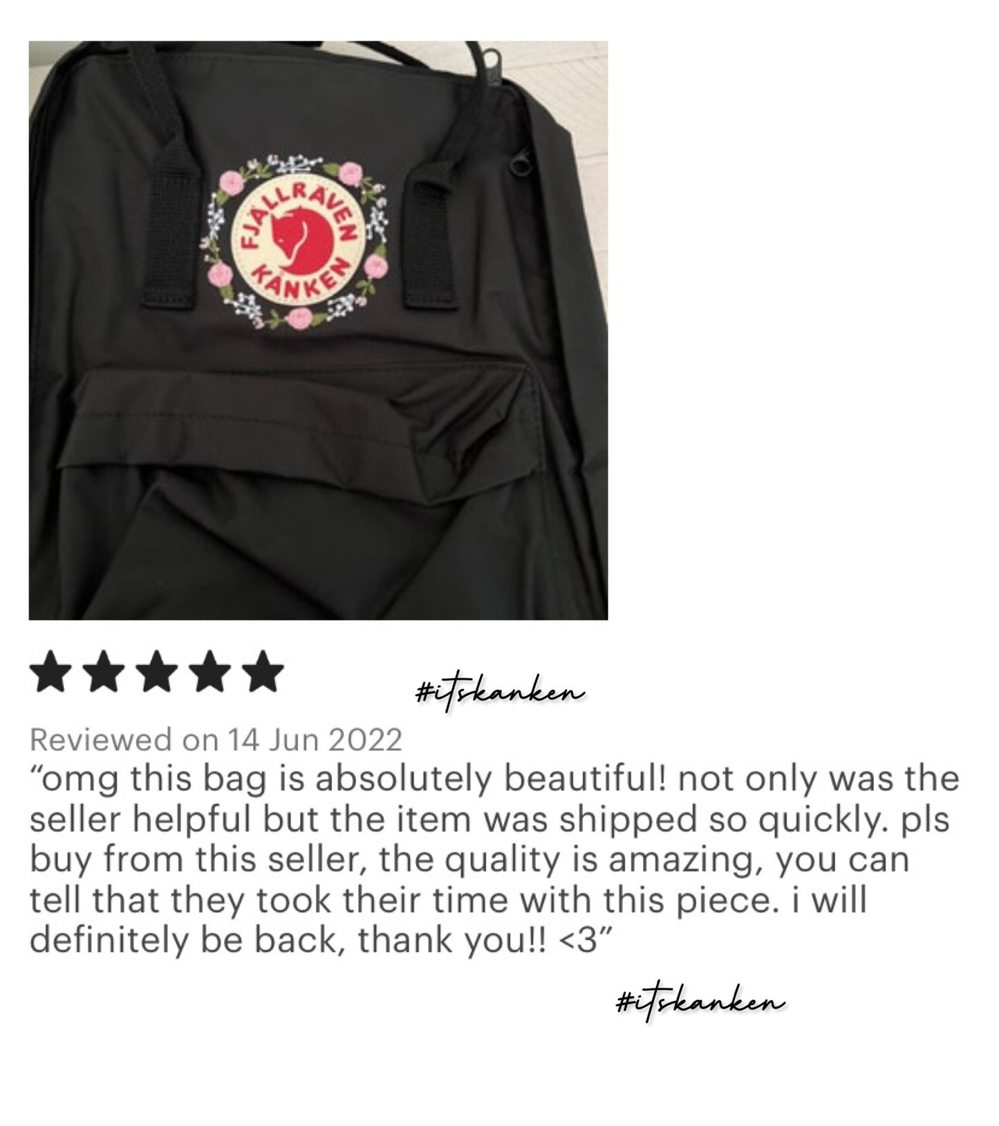 Personalized Flower Hand Embroidery, Kanken Bag Embroidered with Colorful Flowers, Customized Wild Flowers Garden Sewing Pattern