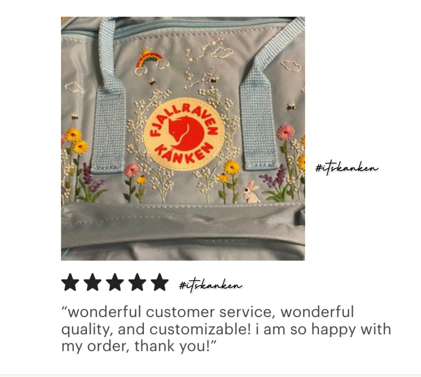 Personalized Van Gogh Starry Night Hand Embroidery, Hand Embroidered Fjallraven Kanken Backpacks, Van Gogh Starry Night Inspired Sewing Pattern