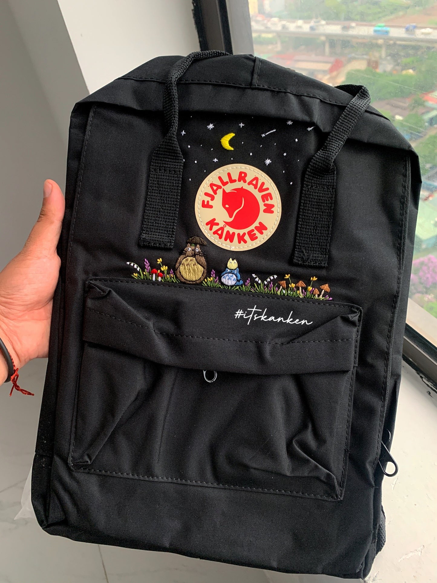 Personalized Totoro Hand Embroidery, Kanken Bag Embroidered with My Neighbor Totoro