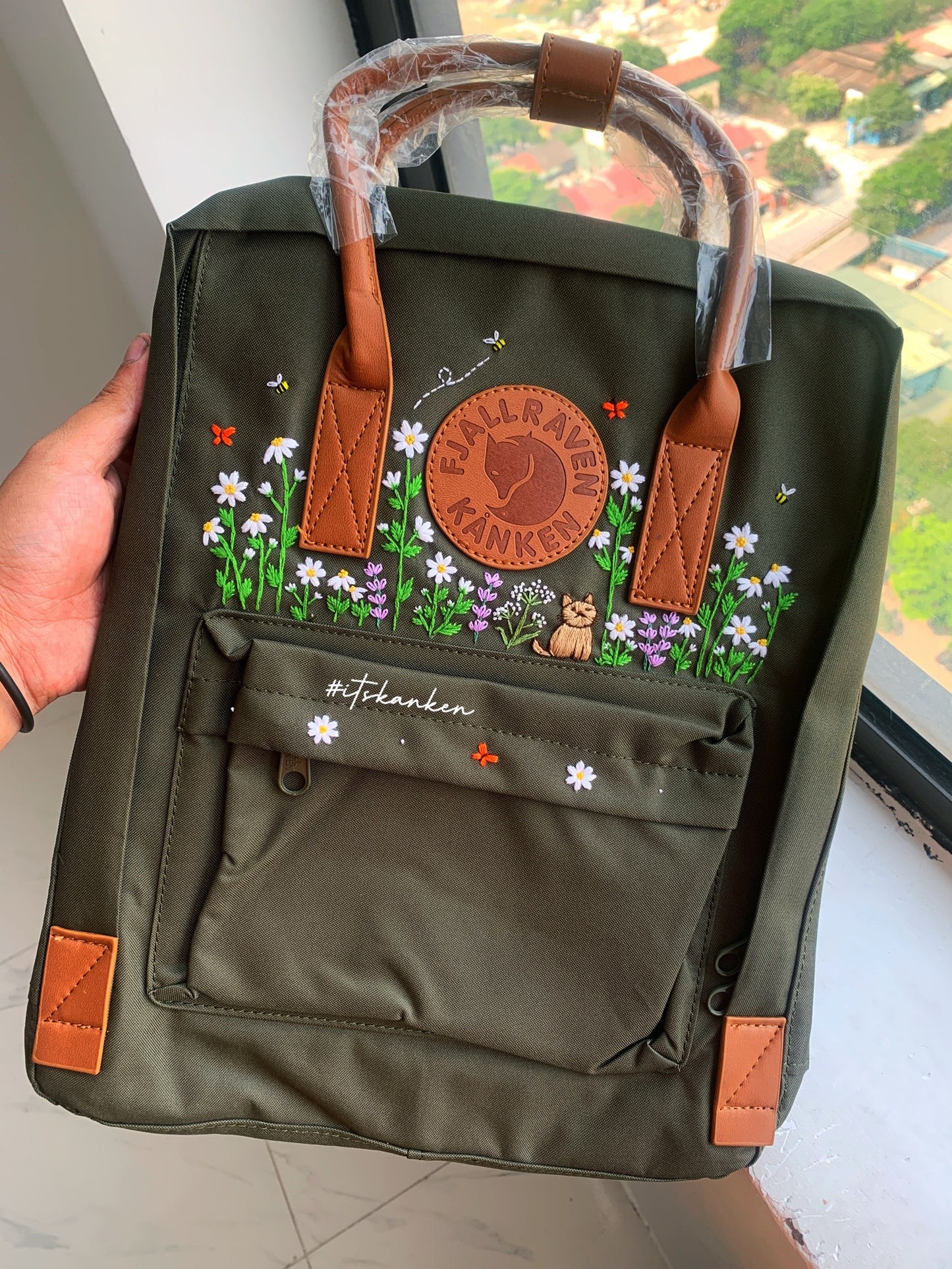 Personalized Pet Hand Embroidery, Kanken Bag Embroidered with Your Cats or Dogs, Animal Embroidery Request Available